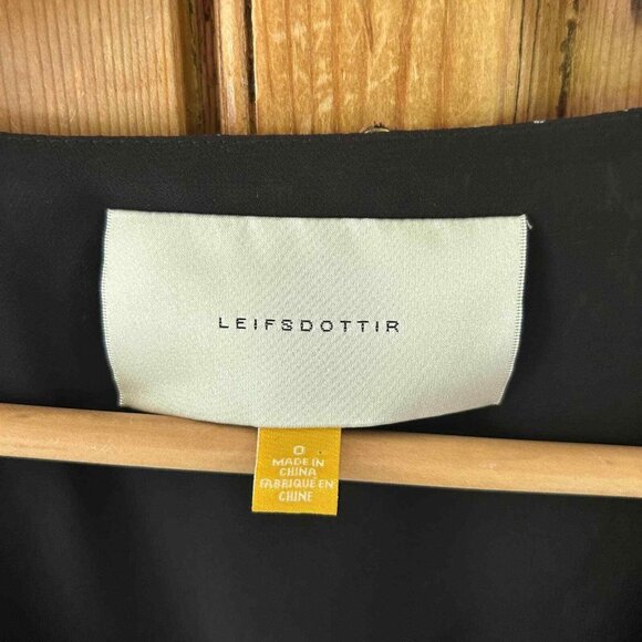 Leifsdottir Anthropologie Silk Mini Sheath Dress Blue Black Floral Womens Size 0 - Picture 3 of 11